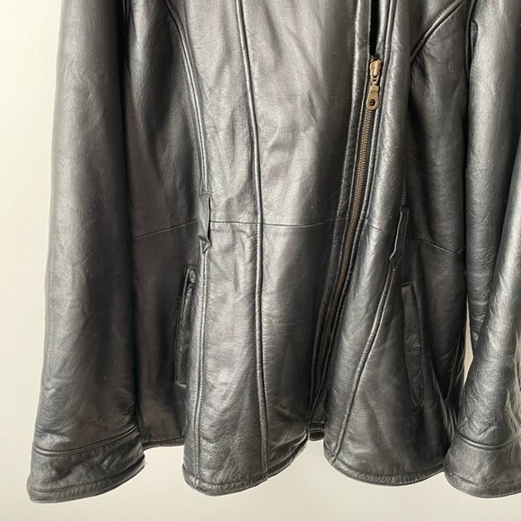 Wilsons Leather Faux Fur Hooded Vintage Jacket Sz 1X - Picture 4 of 11